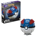 MEGA Pokémon Figurine Action Pokéball Géante 12 cm, Jeu De Briques De Construction pour Enfants Et Adultes, Modèle Pokémon À Collectionner avec 299 Pièces, Jouet pour Enfant de 10 Ans et Plus, HMW04