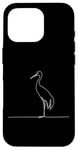 Coque pour iPhone 16 Pro Line Art Grue de sable pour oiseaux et ornithologues