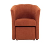 Fauteuil cabriolet et pouf CLAYTON tissu Soro camel