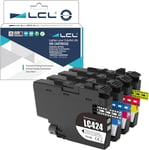 LC424 Cartouches d'encre Compatible pour Brother LC 424 pour Brother DCP-J1200W DCP-J1200WE Imprimantes(1 Noir,1 Cyan,1 Magenta,1 Jaune)(Q1178)