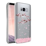 Evetane - Coque Silicone Compatible Samsung Galaxy S8 - Protection Intégrale 360, Fine et Transparente - Coque Avant & Arrière - Haute Résistance - Chute De Fleurs