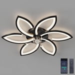 Ventilateur de plafond Dimmable avec Télécommande Moderne Forme de fleur créative Lampe de Plafond Pour salon chambre à coucher salle à manger bureau