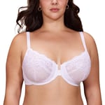 DELIMIRA Soutien-Gorge Grande Taille avec Armatures Fermeture Devant Sexy Femme Blanc 95D