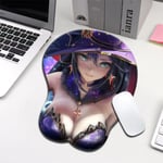 Mona 3D Anime Musmatta med handledsstöd Musmattor Sexig Bröst Silikon Musmatta Ergonomisk Skrivbordsmatta Gelkudde Spel Mus Gelkuddar