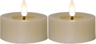 FLAMME FLOW LED-Värmeljus 2-pack 7cm Beige