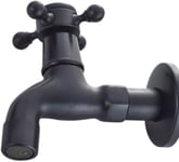 Vieux mitigeur d'eau froide à levier unique avec connexion G1/2 - Robinet mural pour salle de bain (noir) - 1pc