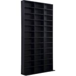 Homcom - tagère rangement cd/dvd meuble de rangement pour 1116 CDs 33 compartiments réglables en hauteur 102 x 24 x 195 cm noir