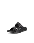 ECCO Women's Cozmo Two Band Button Slide Sandal, Black, 3/3.5 UK