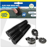 TERRE JARDIN - Lot de 20, Clips de Fixation pour Brise Vue