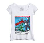 T-Shirt Femme Col Echancré King Kong Versus Godzilla Vieille Affiche Française De Film Rétro Poster Cinéma Vintage