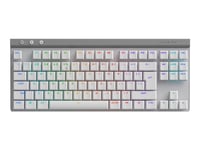 Logitech G G515 - Tangentbord - Lightspeed - Tkl - Bakgrundsbelyst - Trådlös - 2.4 Ghz, Bluetooth, Usb - Qwerty - Usa, Internationellt - Tangentbrytare: Gl Tactile - Vit