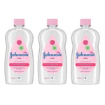 3x Johnson's Baby Oil Pure & Gentle Daily Care 500ml