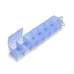 Weekly Medicine Box Portable 7 Day Pill Organizer Reusable Healthcare Container Case Blue