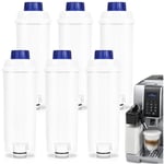 6x Filtre à eau pour Delonghi compatible pour DLSC002 EC800 ECAM ETAM avec charbon actif