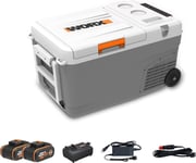 WORX WX876 Electric & Battery Cooling Fridge Portable Freezer 20V White New