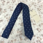 NEW! Premium by Jack & Jones navy blue with white spots cotton/polyester tie