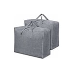 Lot de 2, Sac de Rangement pour Couette en épais, Sac Rangement Vetement Sous Lit Housse Rangement Couette avec Poignée Renforcée pour Édredons