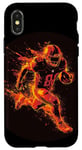 Coque pour iPhone X/XS Un joueur de football brûle comme une météorite dans le feu et les flammes