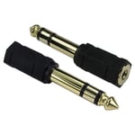 3.5mm Stereo Socket to 6.35mm Stereo 1/4 Jack Plug Headphone Adaptor 6.3mm