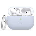 elago Coque en Silicone Compatible avec Apple AirPods Pro 2ème Génération Étui, Housse de Protection avec Porte-Clé, LED Frontale Visible, Supporte Le Chargement sans Fil (Bleu Clair)