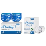 Shelly Plus 1 | Interrupteur/commutateur de relais connecté - 16A | Wi-Fi & Bluetooth & Plus Plug S - Blanc | Prise connectée Wi-Fi programmable 12A | 2500 W | Horaires & Minuteur