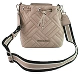 Michael Kors Grey Bucket Bag Medium Quilted Leather Handbag Peyton RRP £270