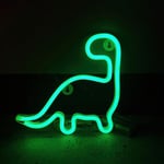 PDOOR Neon Light, LED Neon Light Sign for Badroom Neon Signs Battery or USB Powered Night Light for Kids, Table, Bedroom, Christmas, Festival, Party, Bar (Green Dinosaur)