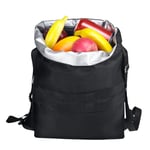 Moyad Sac Isotherme à Dos avec Fermeture à Cordon de Serrage pour Homme Femme Enfant Sac Repas avec 3 Poches de Rangement Lunch Bag Isolé pour Pique-nique Camping Bureau, Noir & Motif à Nid-d’abeilles