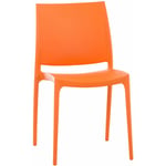 Décoshop26 - Chaise de jardin en plastique orange design simple empilable