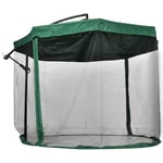 Outsunny Parasol déporté octogonal manivelle rotatif 360 ° avec moustiquaire et pied en croix Ø 295 x 242H cm - vert