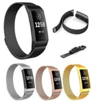 SKALO Milanese Loop till Fitbit Charge 3/4 - Fler färger Rosa guld