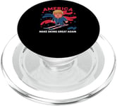 Donald Trump Skiing America - Make Skiing Great Again PopSockets PopGrip for MagSafe