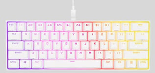 Corsair K65 Rgb Mini 60% Mechanical Gaming Keyboard, Backlit Rgb Led, Cherry Mx Speed, White, White Pbt Keycaps,