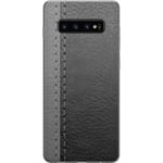 Samsung Galaxy S10 Gennemsigtigt Telefoncover Grått Fake Läder