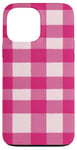 iPhone 13 Pro Max Pink Checkered Plaid Flannel Gingham Pattern Checker Rustic Case