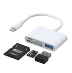 Joyroom HUB multifunctional OTG Lightning adapter - USB 3.2 Gen 1 (3.0, 3.1 Gen 1) / SD, TF / Lightning card reader white