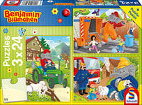 Schmidt Spiele- Puzzle Benjamin l'Éléphant en Action 3 x 24 Pièces, 56207