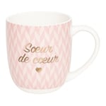 DRAEGER PARIS 1886 | Mug Céramique Rose 320ml Sœur de Cœur | Idée Cadeau Famille, Meilleure Amie, Anniversaire | Mug Design Chic Or à Chaud avec Coffret Cadeau | Cadeau Original et Tendre