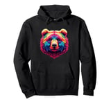 Colorful Bear Painting Art Cute Rainbow Grizzly Bear Lover Pullover Hoodie