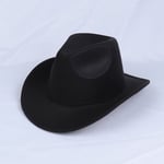 Fedora Solid Color Länsi-Cowboy-hattu rullareunainen tahmea hattu syys- ja talvihattu naiselle miesten ulkoilu jazz-hattu brittiläiseen tyyliin