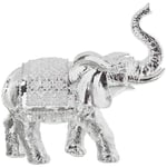 Alexandra House Living Figurine décorative argentée en Plastique éléphant 11 x 20 x 21 cm