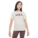 Nike Girl's Short Sleeve T-Shirt G NSW Trend BF Tee PRNT, Lt Orewood BRN/Lt Orewood BRN, FD0888-105, XS