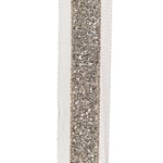 Hobby - Dekorationsband Glitter 4 cm, Svart/Silver