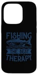 Coque pour iPhone 14 Pro Best Fun Adult Men Humour Fishing The Best Therapy