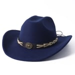 Cowboy hattu syksy ja talvi paksu fedora hattu yksivärinen punainen kihara härän pää logo unisex jazz