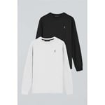 T-shirt Polo Club  PACK 2 - RIGBY GO TSHIRT LS B-W