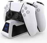 Ps5 Console Charging Dock Shock Stand, Chargeur Double Pour Manette Ps5 - Dock De Chargement Rapide - Blanc