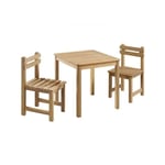 Ensemble repas de jardin pour enfant - 2 personnes - Table carrée 50 x 50 x 50 cm et 2 chaises - Bois Acacia fsc