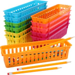 Belle Vous Plastic Pencil Storage Box Assorted Colour Stackable for Organising