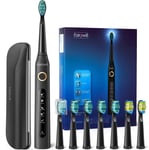 Fairywill Rechargeable Electric Sonic Toothbrush with Travel Case 8 Brush Heads